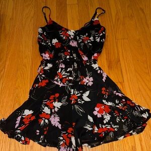 Black floral romper